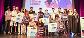 Oihan Loiti, estudiantes del grado en Comunicación Audiovisual de Mondragon Unibertsitatea, ganador del máximo galardón de Euspot 2024